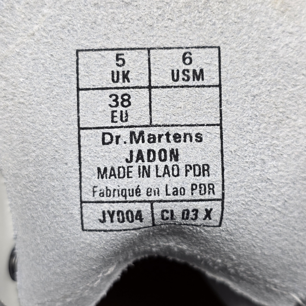 Dr Martens Jadon White Leather Ankle Platform Boots Men Size US 6 Women 7 New - Picture 4 of 11